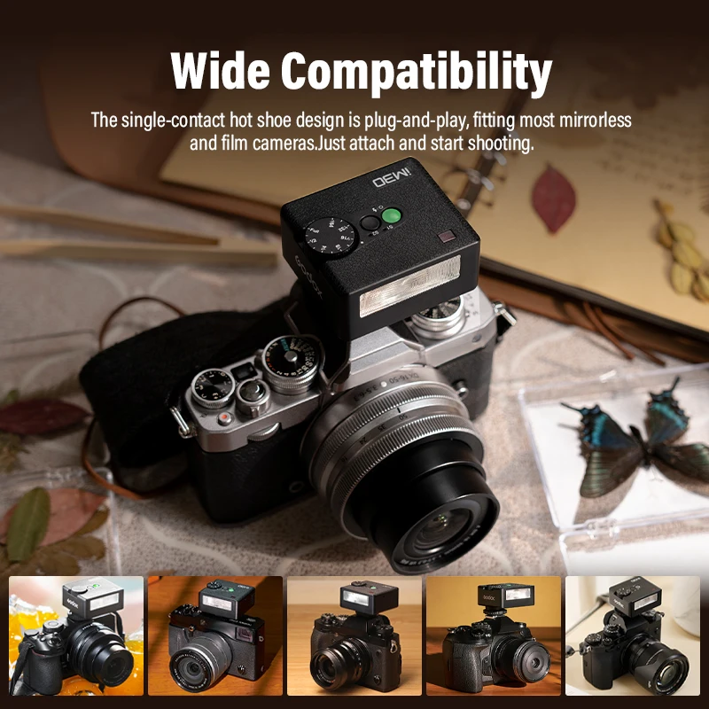 On Camera Flash Camera Flash Godox iM30 Camera Flash Portable Flash Light 6500K&plusmn;200K 7Power Levels 1/64~1/1 for Mirrorless and Film Cameras Outdoor Shooting