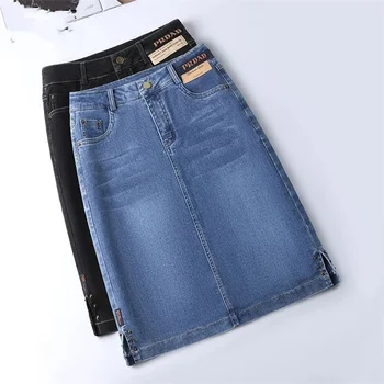 Women's Denim Skirts Spring Summer High-waisted Jeans Skirts Streetwear Female Sexy Sheath Skirts Fashion Split Retro Skirts