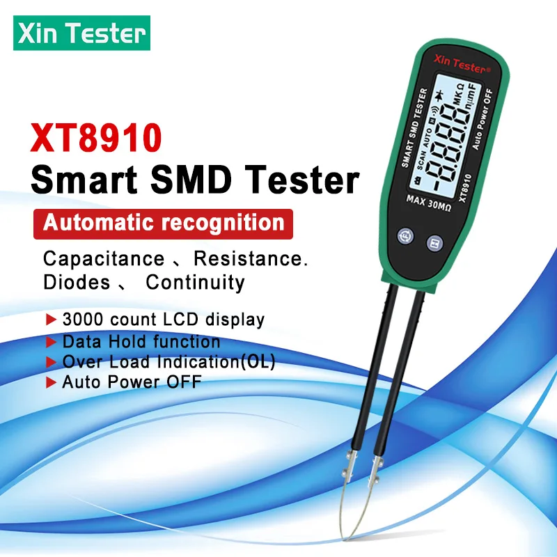 

Xin Tester XT8910 3000 отсчетов Смарт SMD тестер емкости сопротивления диодов проверка целостности цепи