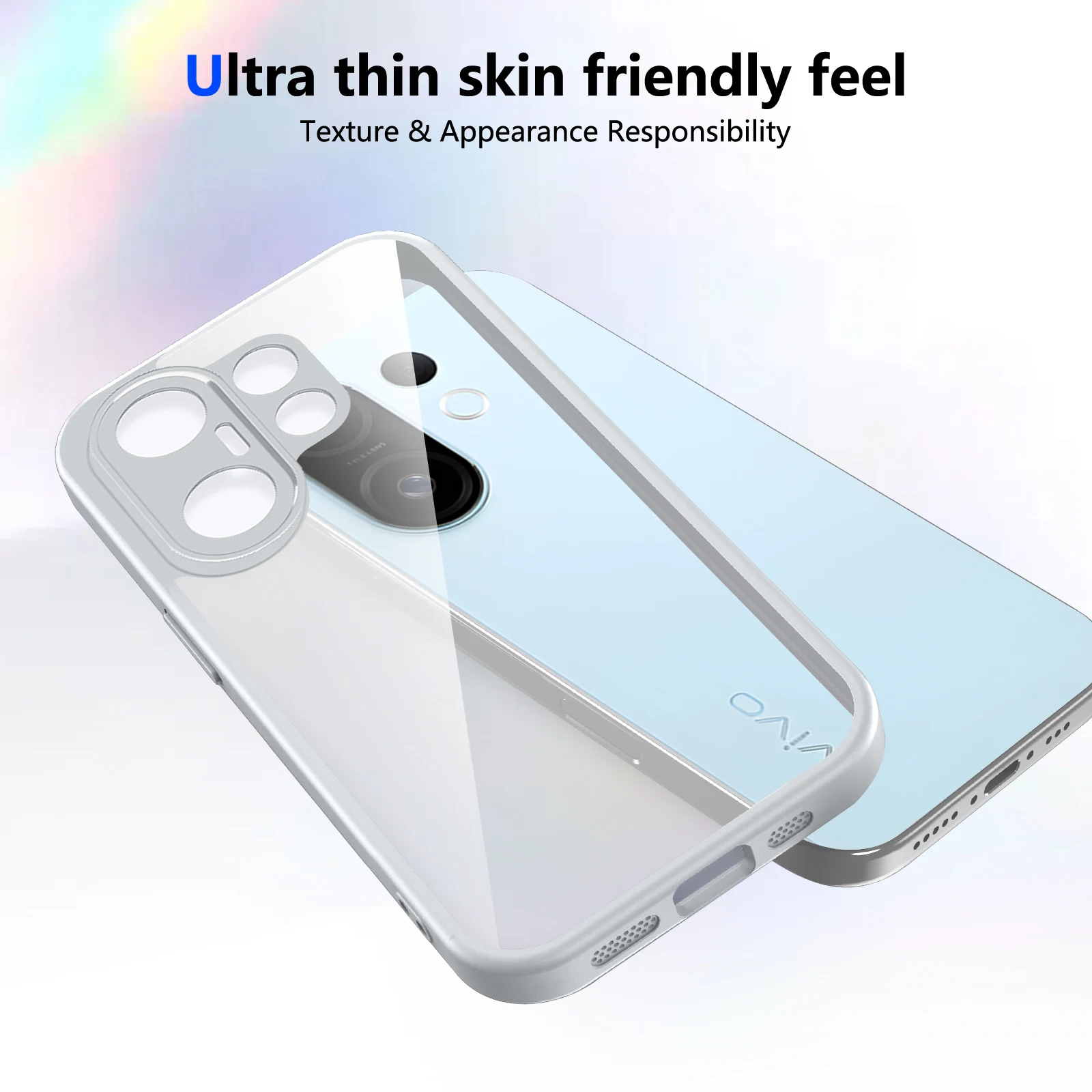 Enhanced Plating Silicone Bumper Shockproof Clear Hard Back Matte Phone Case
