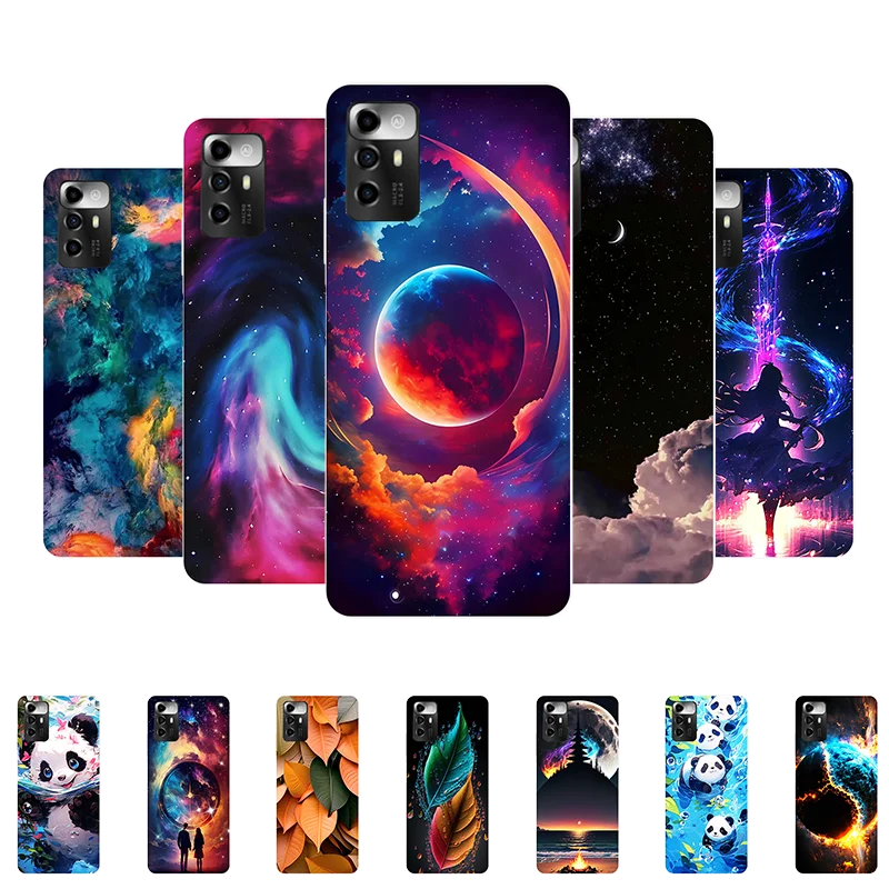 Per Zte Blade A72 5G Custodia Cover Bladea72 5G Custodia Lovely Panda Wolf Cover Posteriore In Silicone Morbido Per Zte Blade A 72 A72 5G Custodia Per