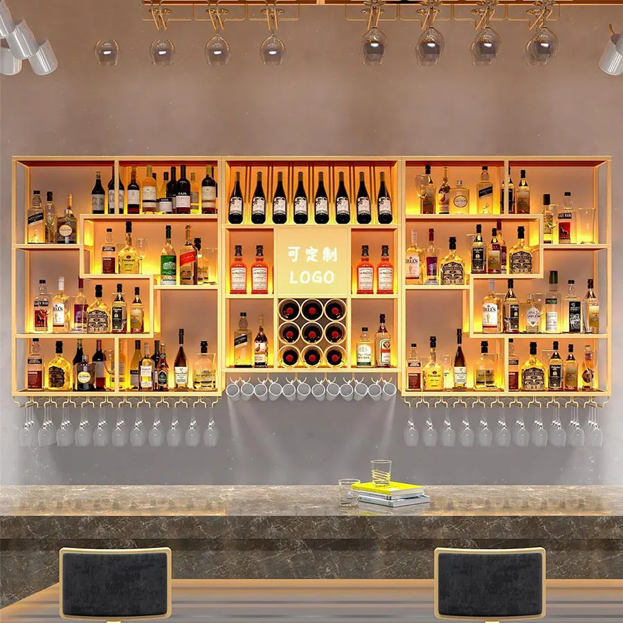 European Bar Cabinet Luxury Nordic Coffee Handle Vintage Vertical Square Narrow Wine Rack Mobile Weinregal Modern Furniture