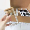 Square Glass Storage Jars with Bamboo Cover, Sealed Glass Bottle, Kitchen Seasoning Pot, 250ml, 6 Units 5