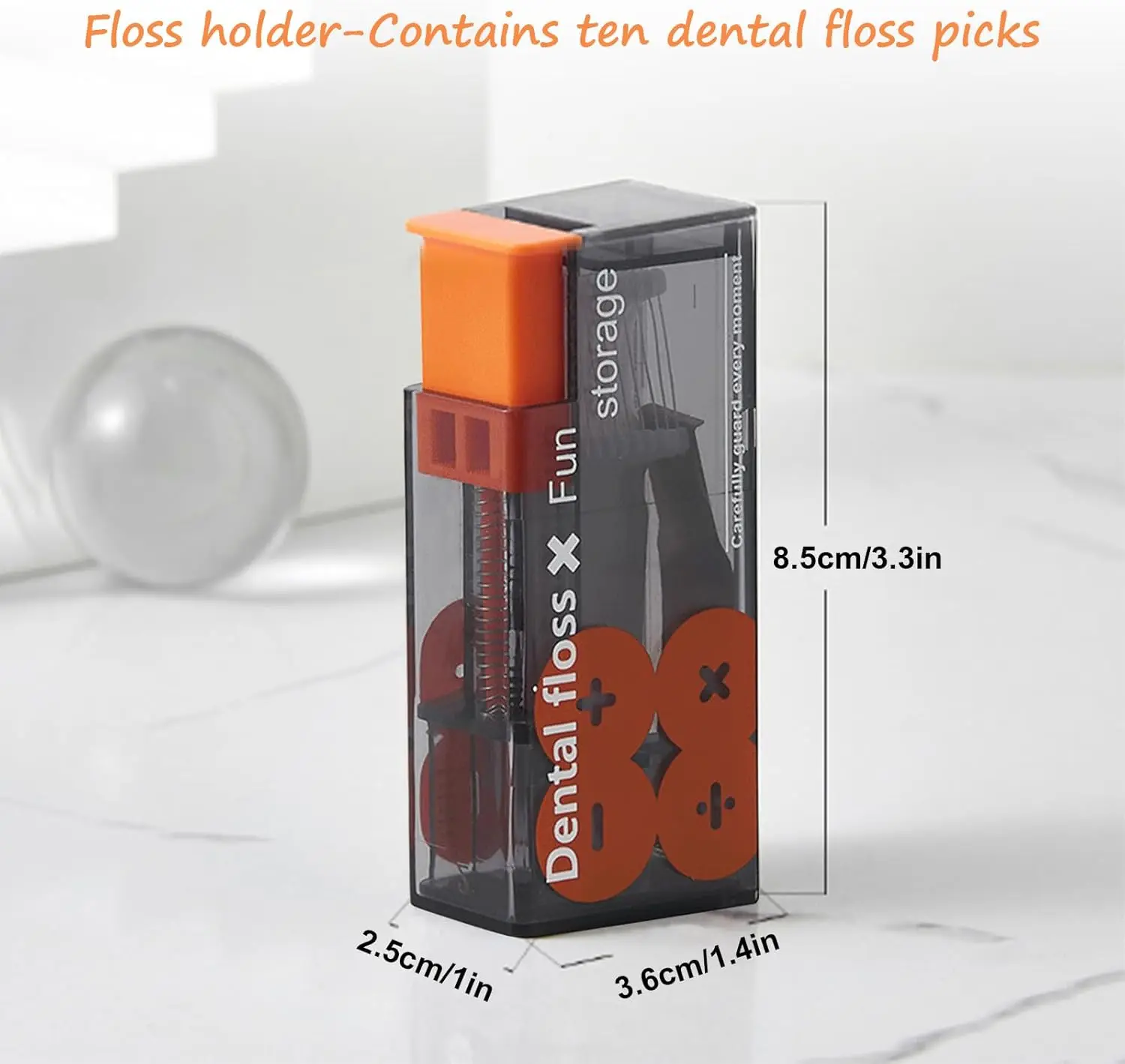 Portable Floss Dispenser Includes 10Pcs Floss Automatic Ejectable Organiser Oral Care Press-on Disposable Flossing Sticks dental floss stick dental floss dental floss sticks dental floss dispenser dental cleaning tools