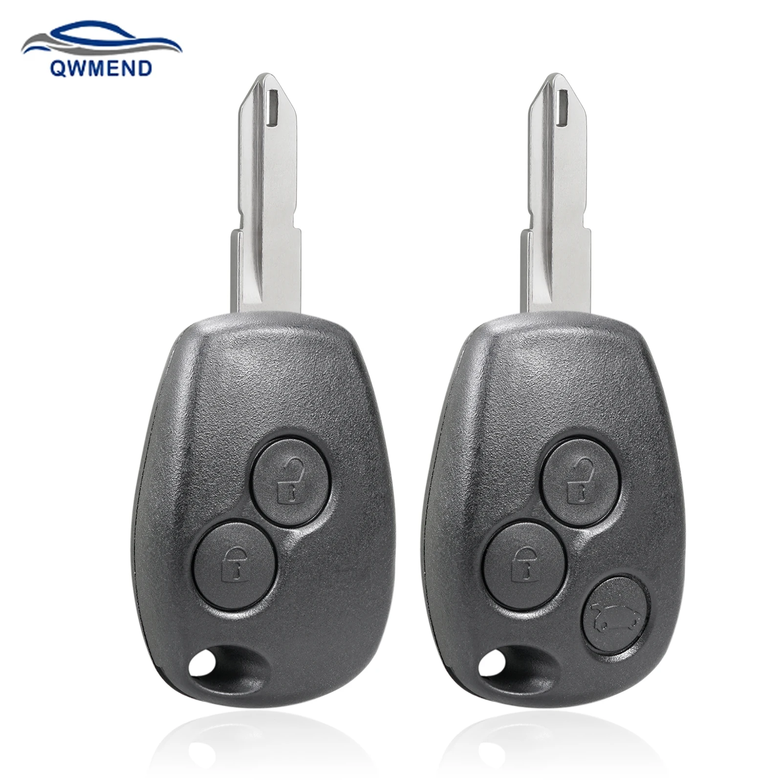 

Автомобильный Дистанционный ключ QWMEND 433 МГц для Renault Megane Clio Sandero Duster Kangoo Logan Modus ID46 2/3 кнопки, сменный ключ, необработанное лезвие