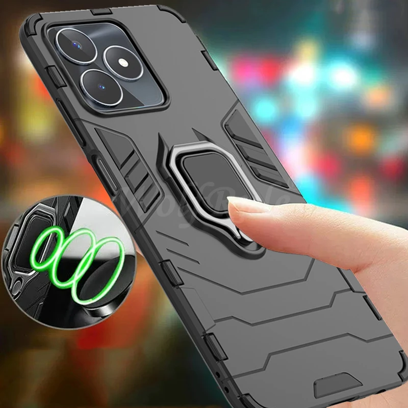 

For Realme C51 Case Cover OPPO Realme C51 C 51 Capas Phone Bumper Back Shockproof Ring Magnetic Holder Case Realme C51 Fundas