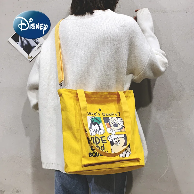 Disney Mickey's New Women's Handbag Cartoon Cute Women's Bag Large-capacity Canvas Fashion Trend Student Children's Handbag