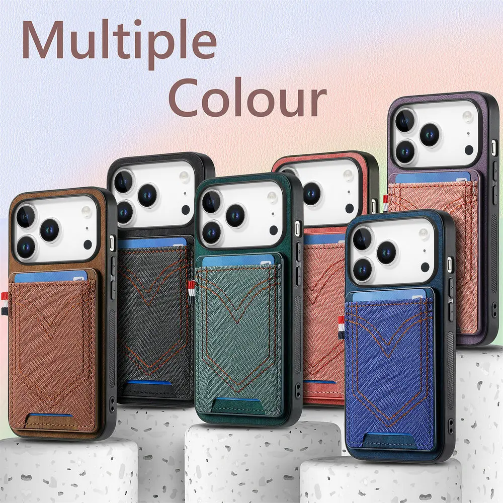 Enhanced Leather Card Holder with 360° Protection and Magnetic Back Cover