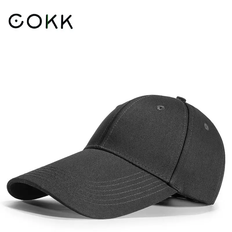 

COKK Baseball Cap Women Men Solid Color Snapback Hats For Men Women Outdoor Summer Sport Sunshade Large Size Gorro Casquette New