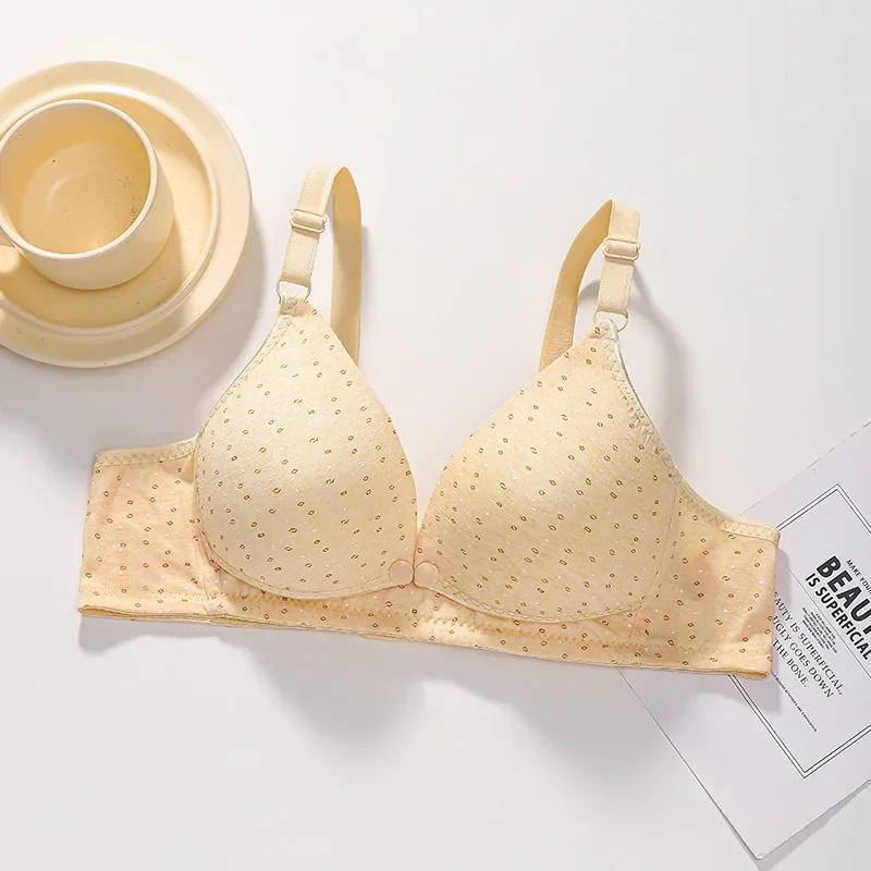 Pregnant Women No Underwire Adjustable Anti-overflow Breast Pull-up Cotton Front  Maternity Bra  Nursing Bra 2