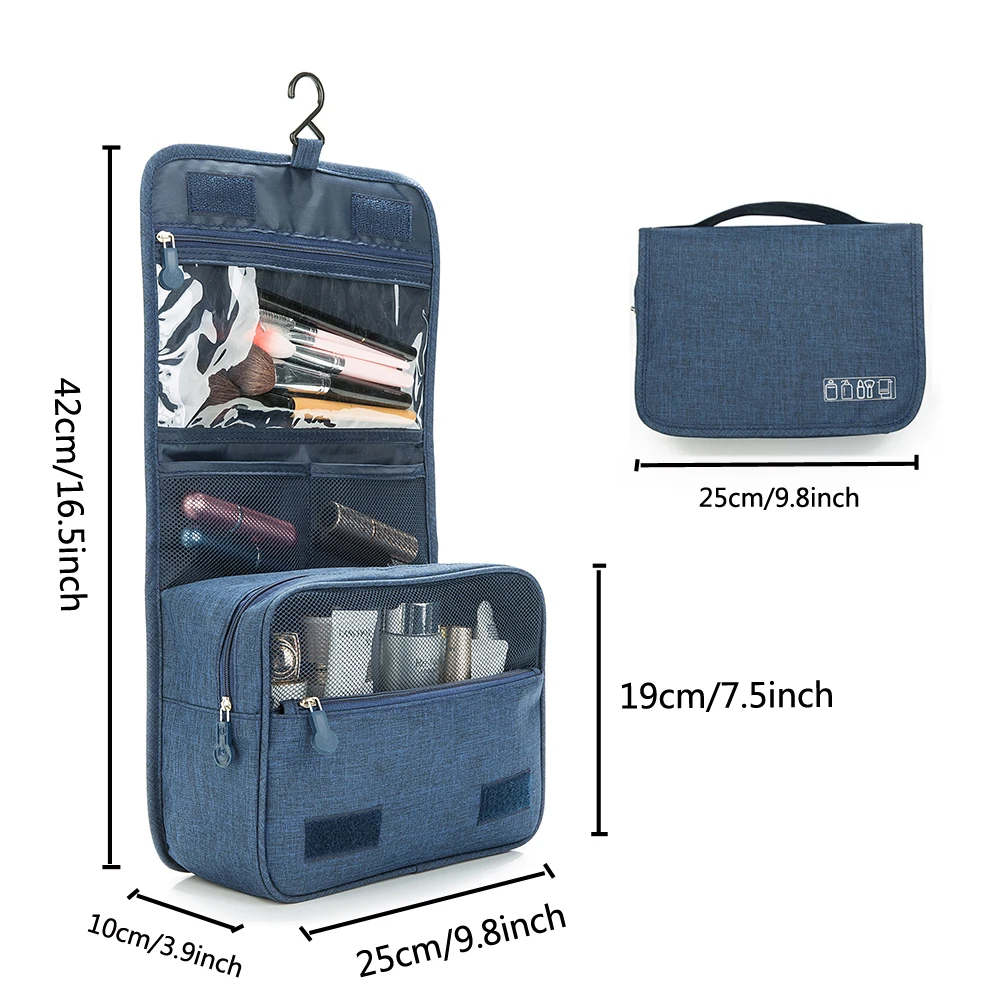 Large Capacity Toiletry Bag Waterproof Bathroom Storage Bag Portable Carry Cosmetic Bag with Hanging Hook Cosmetic Organizer Box 4