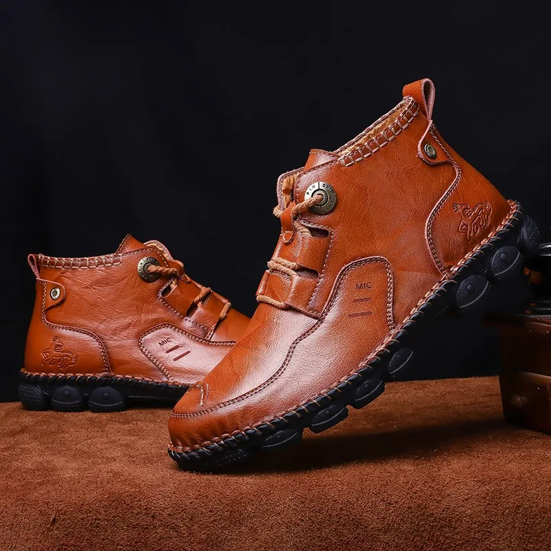 New Men's Leather Work Boots