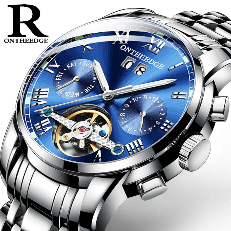 

2022 Genuine Multifunctional Brand Solid Stainless Steel Men's Tourbillon Fully Automatic Mechanical Watch Popular