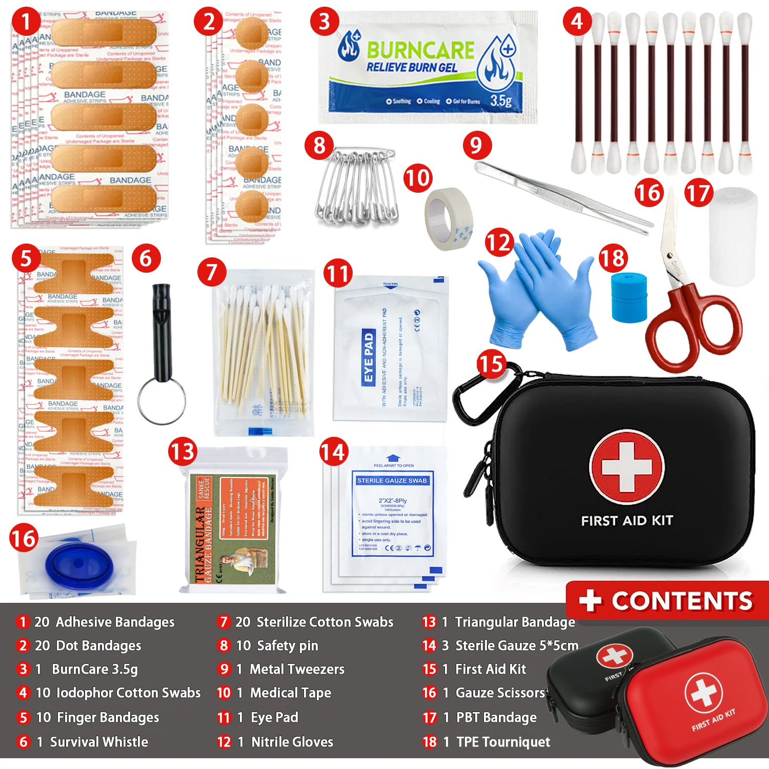 Botiquín de primeros auxilios multiusos, bolsa médica portátil de emergencia para exteriores, multifuncional, para el hogar, emergencia, edc, Camping y senderismo