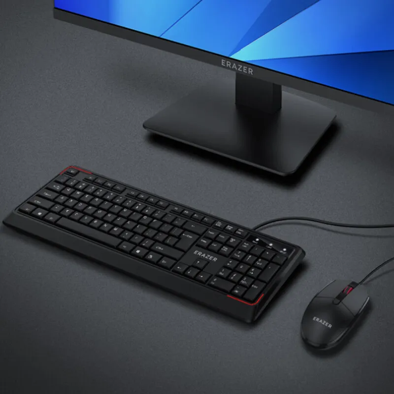 Erazer KM201 Wired And Mouse Set, Ergonomic Design, Full-size Keyboard_voghion.com