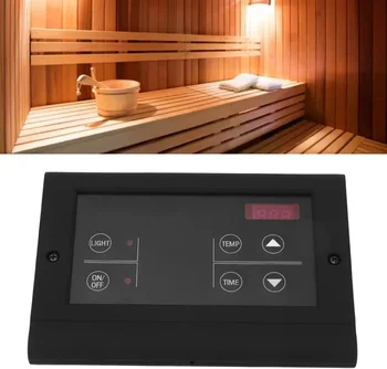 ตัวควบคุมเตาซาวน่าแบบติดผนัง 35-110 ℃   Steam Bath ซาวน่าเครื่องทําความร้อน Controller อุปกรณ์เสริมดิจิตอลสําหรับ 3 ถึง 27KW ซาวน่าเตา 1