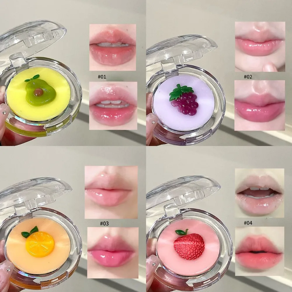 Fruit 2-in-1 Temperature Changing Lipstick Makeup Plate Double Layer Clear Base Moisturizing Lip Balm Care Activated Lip Makeup_voghion.com