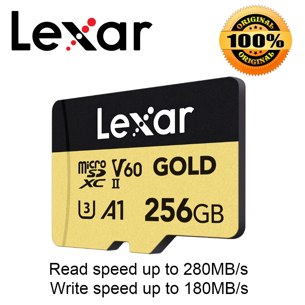렉사 골드 마이크로 SD 카드 128GB 256GB 512GB 1TB A2 V30 U3 C10 4K UHS I 메모리 (DJI 드론, 닌텐도 스위치 콘솔 맥스용)