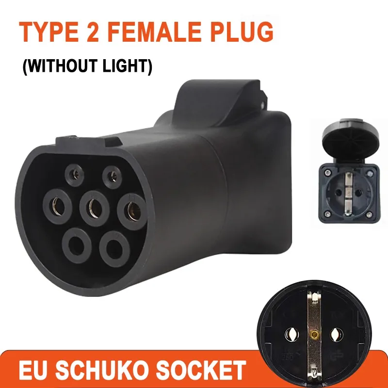 Ev charger 16A Electric Vehicle Charger Adapter Plug V2L For MG4 For MG5 Discharge Type 2 Tool Schuko To EU Socket Universal Connector 470&Omega;