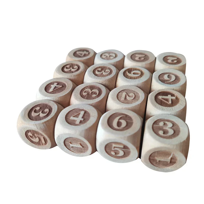 game dice dice set 10pcs Wooden Dice 6 Side Sculpture Digital Dice Club/Party/Family DIY Games Accessories 20mm