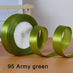 Vibrant Satin Ribbon Collection - 25 Yards, 30 Colors, Double - Faced, 6 - 25mm Wide for Crafts, Bows, and Gift Wrapping (95 Army green)
