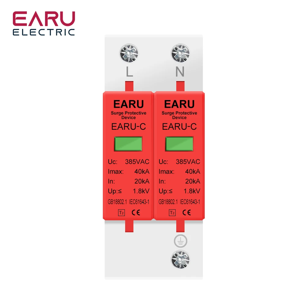 Power Surge Protective Device SPD Arrester Low Voltage House 1/2/3/4 Pole Surge