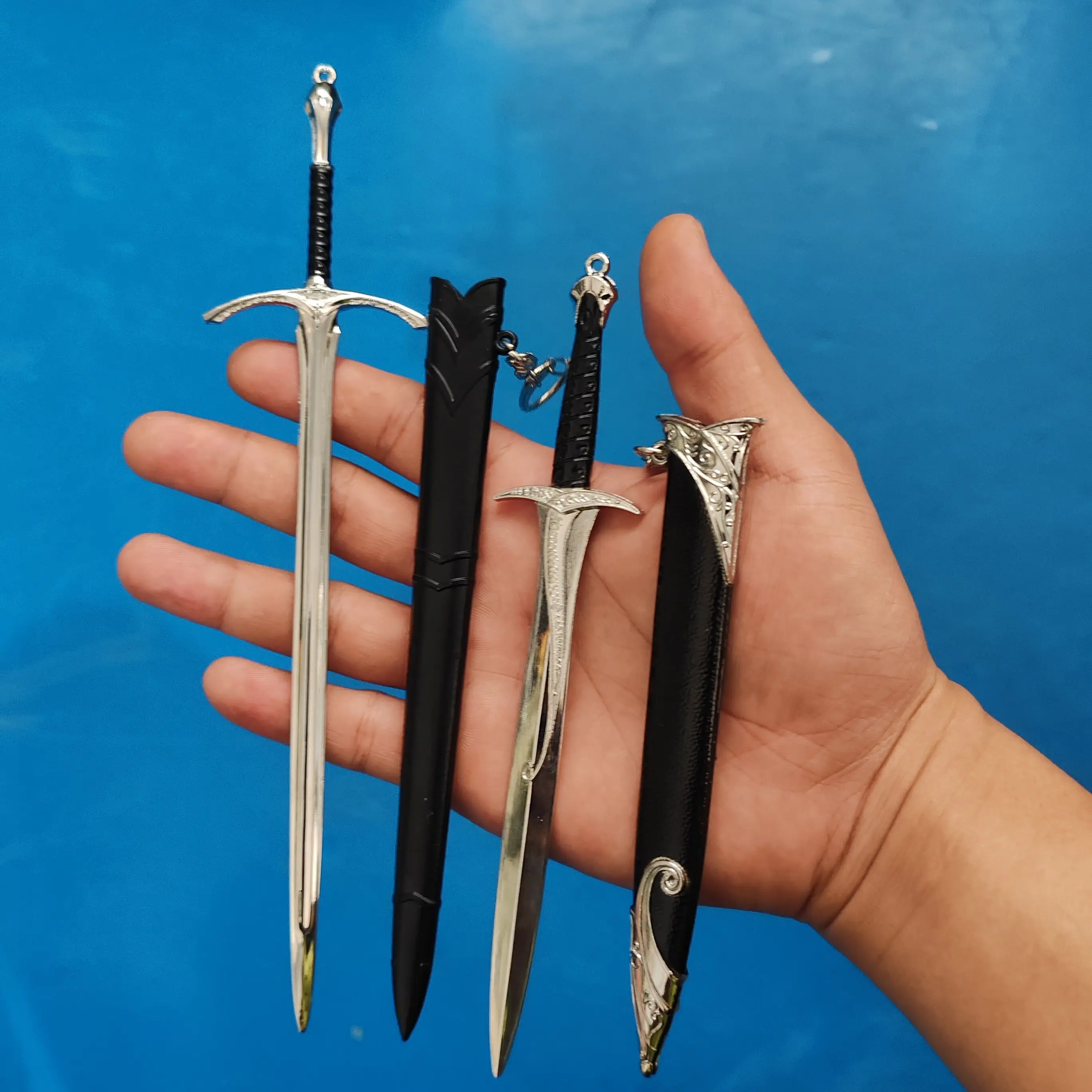 22cm Elves Anduril Middle-earth Weapon Glamdring Aragorn Narthil Sword Metal Katana Samurai Sword Keychain Ornaments Gifts Toys 4
