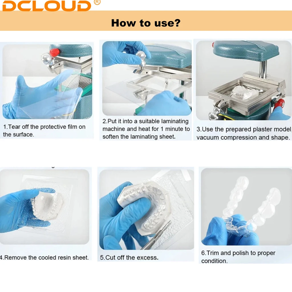 DCLOUD Dental Lab Orthodontic Splint Retainer Slice Vacuum Forming Sheet  SoftHard Square Thermoforming Materials Dentist Ortho - AliExpress