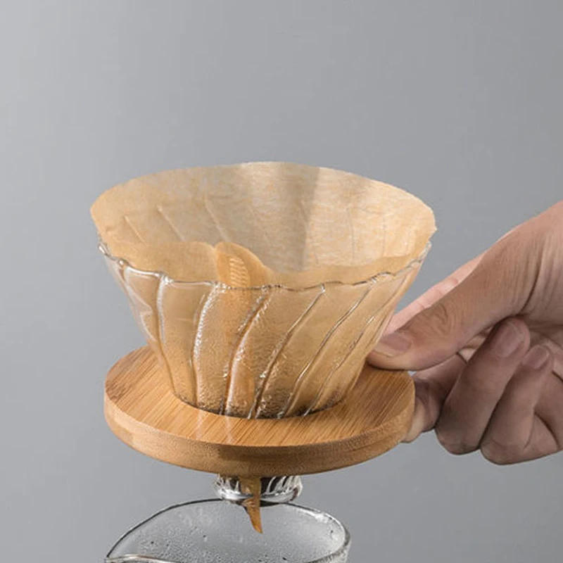 V50V60 Universal Filter Cup Holder Hand Brewed Coffee Filter Cup Holder Origami Wooden Bracket