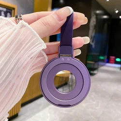 Magnetic Ring Phone Holder Stand with Strap Bracket - Magnetic Bracket (Purple Purple)