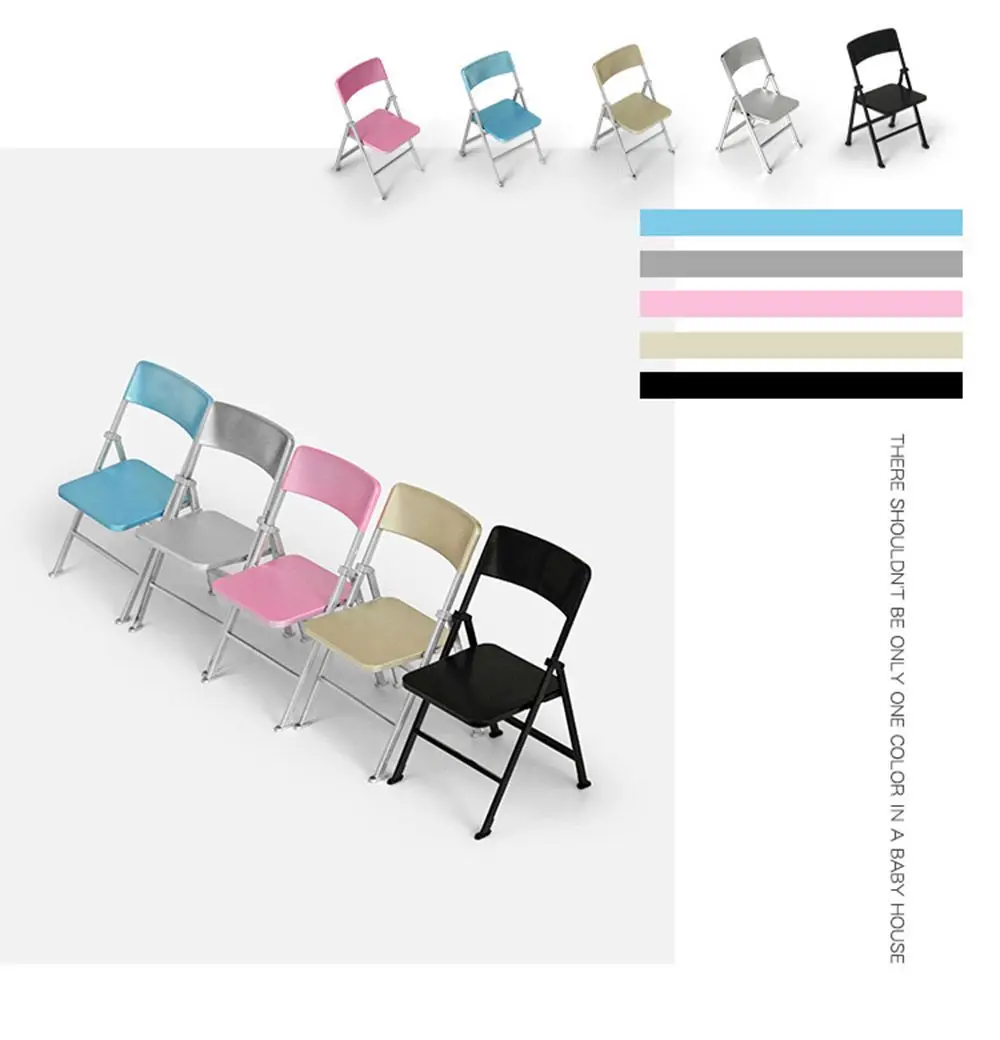 Foldable Plastic Beach Chair for Dollhouse Mini Garden