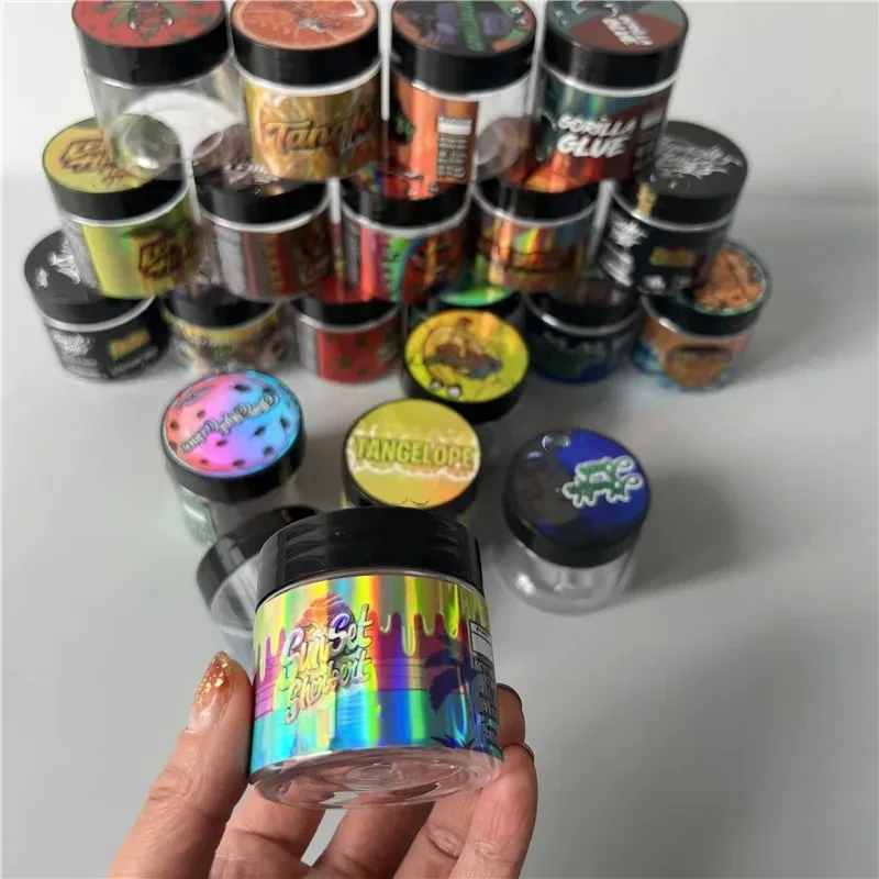 wholesale Flavor Hologram Packing Paper Sticker for 3.5 gram 60ml food Glass or Plastic Jar Box Bottle Tank Dry Herb Flower Cont 6