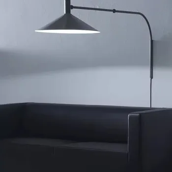 현대 디자이너 스윙 암 경적 벽 램프 플러그 인 스위치 스콘스 침대 옆 침실 거실 산업 장착 벽 조명