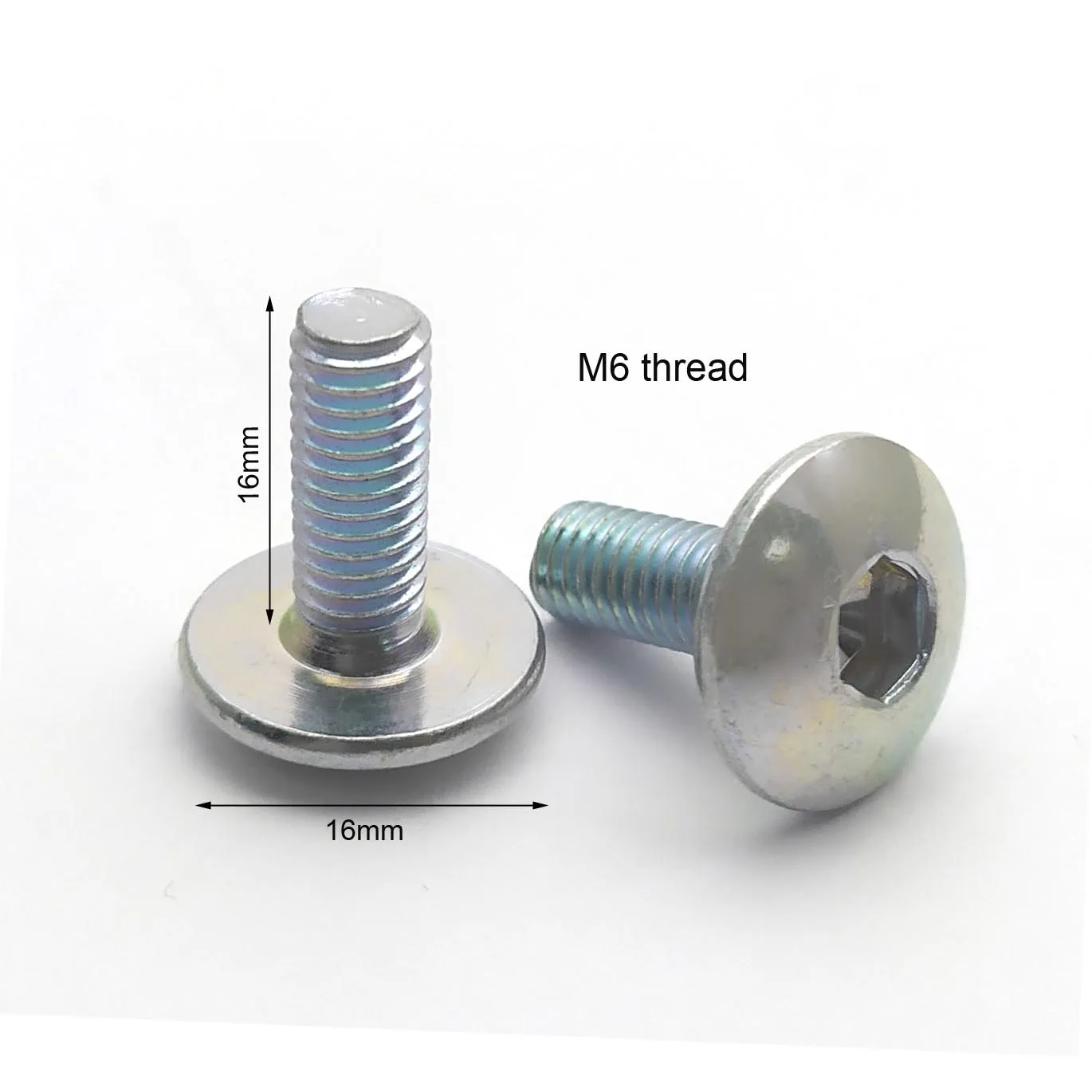 20pcs Big Flat Round Head Inner Hexagon Screw Bolt M6 6mm M6X16 for Motorcycle Scooter ATV Moped Plastic Cover - Image 4