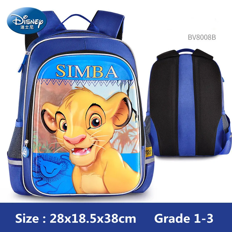 2022 Disney Simba School Bags For Boys Primary Student Shoulder Orthopedic Backpack Large Capacity Grade 1-3 Kids Gifts Mochila