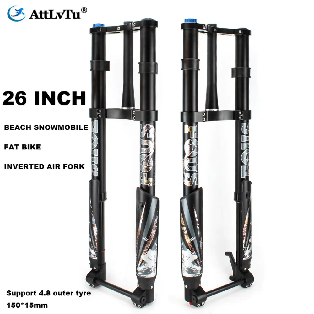 AttLvTu Inverted Air Fork for Beach and Snowmobile, Fat Tire Bike