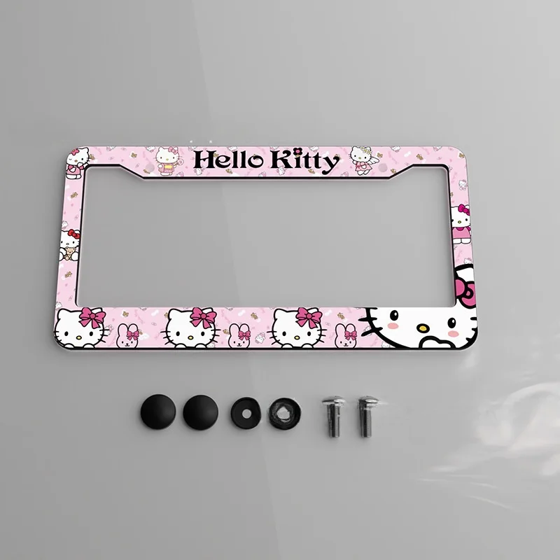ハローキティ-車のナンバープレートフレーム,サンリオアニメ,プレート