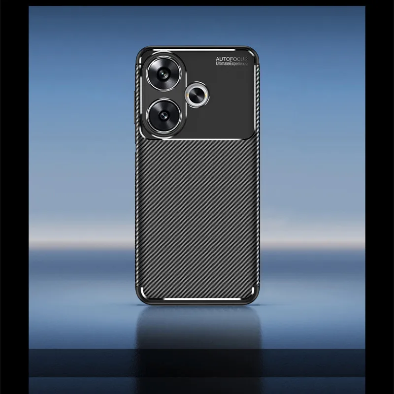 Enhanced TPU Silicone Carbon Fiber Anti-Knock Back Cover