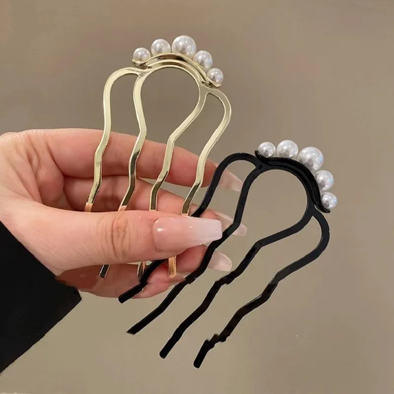 Hair Twisting Artifact Hair Comb Hairpin For Women Vintage Korean U-Shaped Hairpin Hair Plug Decoration Fixed Hairpin Simple