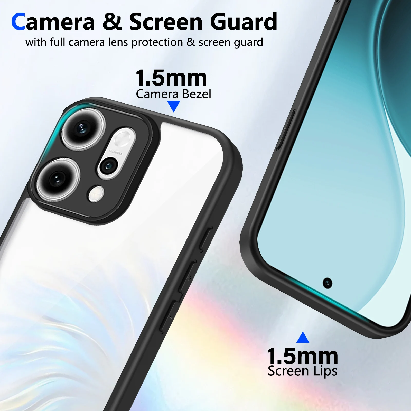 Transparent Frosted Frame Shockproof Bumper Case - Premium Thin Hard Shell