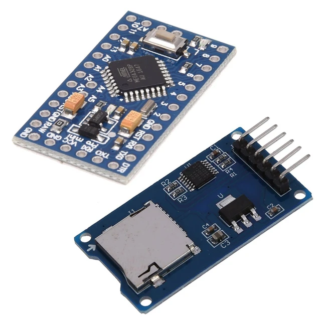 Improved Version ATMEGA328P Pro Mini 5V / 16Mhz Blocks With SPI Reader Mini SD Memory Card TF Memory Card Shield Module 1