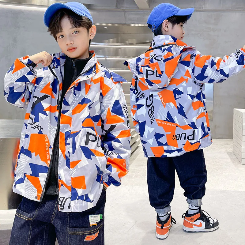 Teenage Boys Camouflage Coats Winter Warm Fleece Jackets for Big Boy Thicken Outerwear Trench Tops for Kids 5-15Year