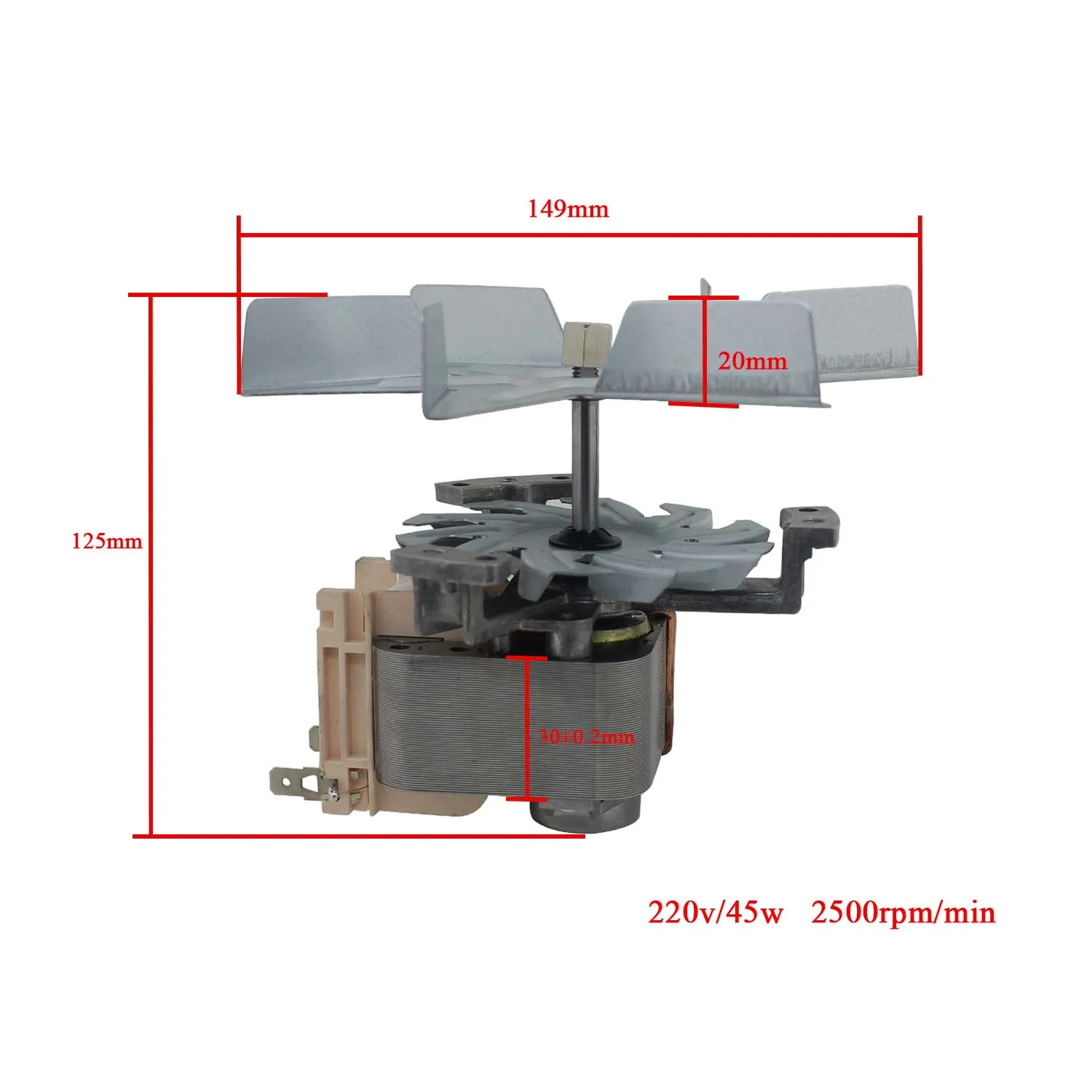 일정한 온도 오븐 팬 모터에 대 한 220V 45w 50hz 건조 상자 모터 더블 볼 고온 소재