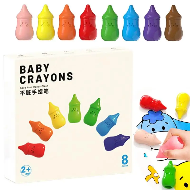 

Моющиеся мелки для малышей, цветные карандаши для раскрашивания в форме бутылки, легко держать в руке, карандаши для рисования для детей, мальчиков и