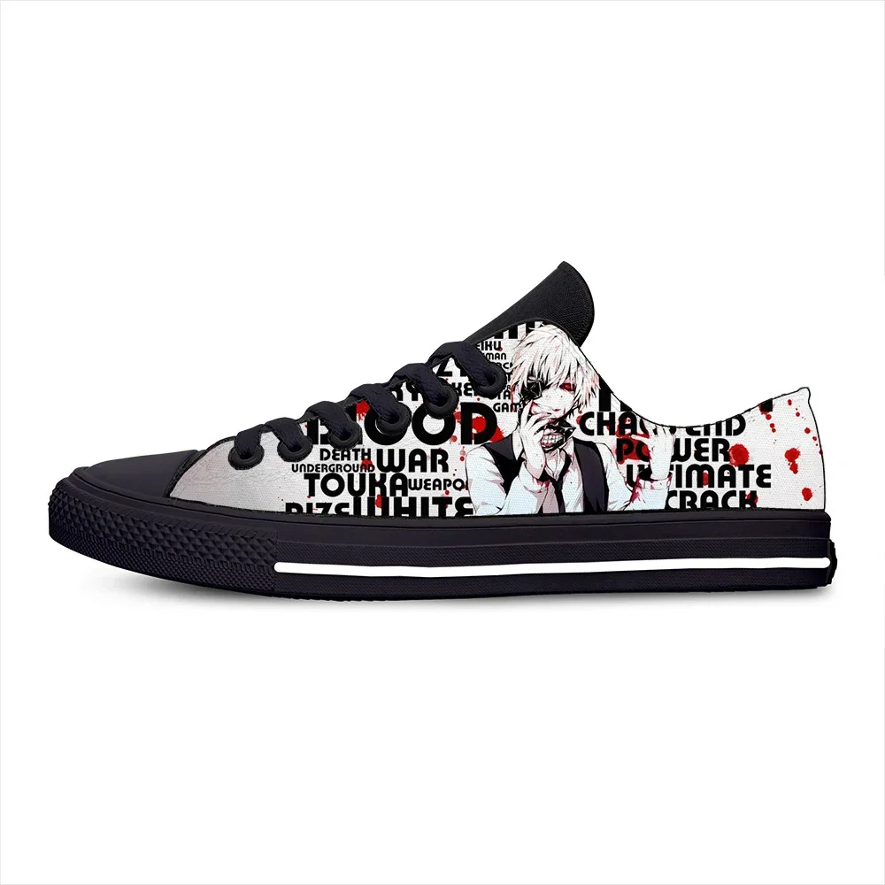 Hot Cool Fashion Low Top Sneakers Breathable Classic Canvas Shoes Man Woman Tokyo Ghoul High Quality Latest Board Shoes