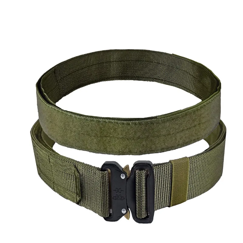 Ceinture taille tactique 2 en 1 nylon MOLLE réglable pour paintball airsoft et pêche sportive