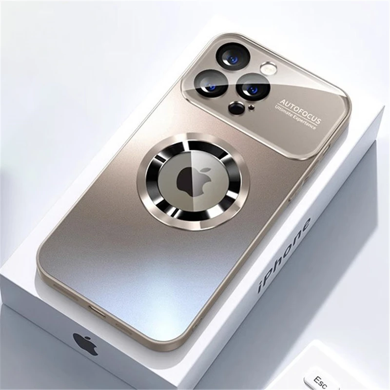 Luxury Titanium Matte Magnetic Case with Metallic Finish – Magsafe Compatible Wireless Charging Cover