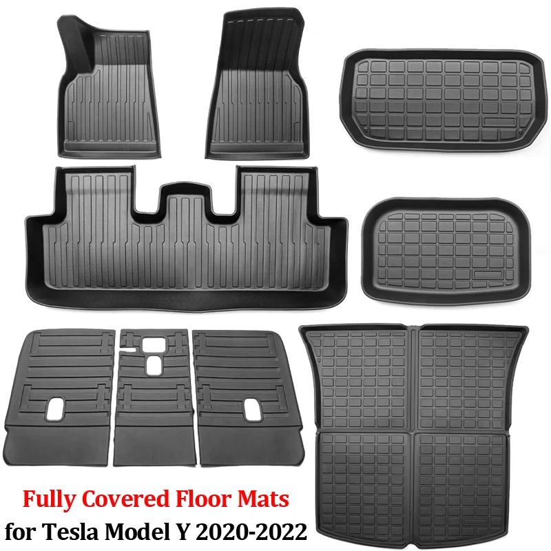 

Floor Trunk Mats For Tesla Model Y 2023 2022 Accessories Fully Covered Mat Cushion Protector TPE Interior Frunk Storage Cover