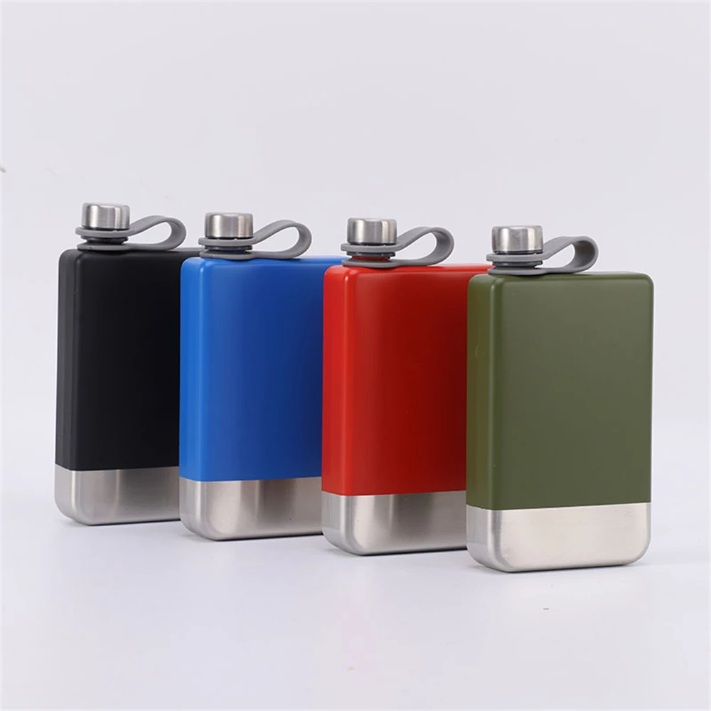 누출 방지 캠핑 위스키용 프리미엄 힙 플라스크, 깔때기 포함, 9oz 304 스테인리스 스틸, KC0444