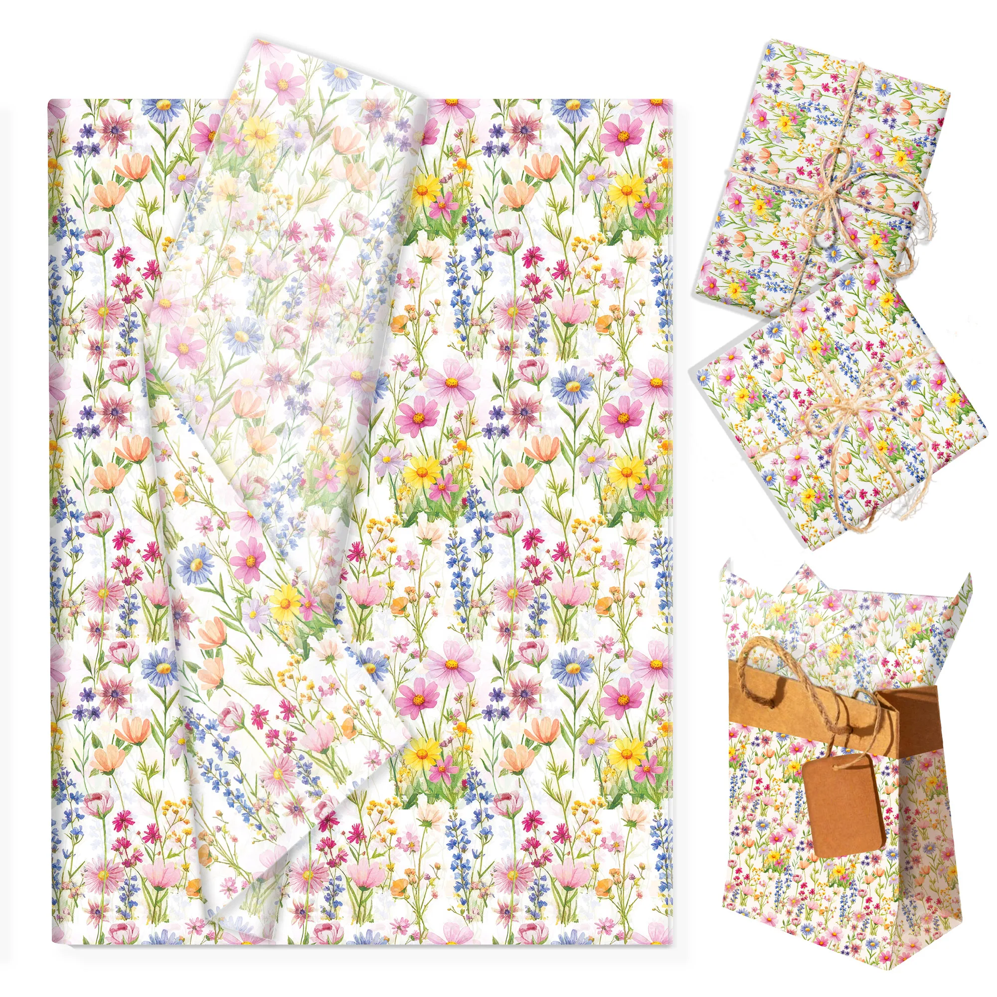 20/50 Stück Frühlings-Blumen-Seidenpapier, florales Schneebirnenpapier, Geschenkpapier, Geschenkverpackung für Geburtstagsfeiern – Detail 21
